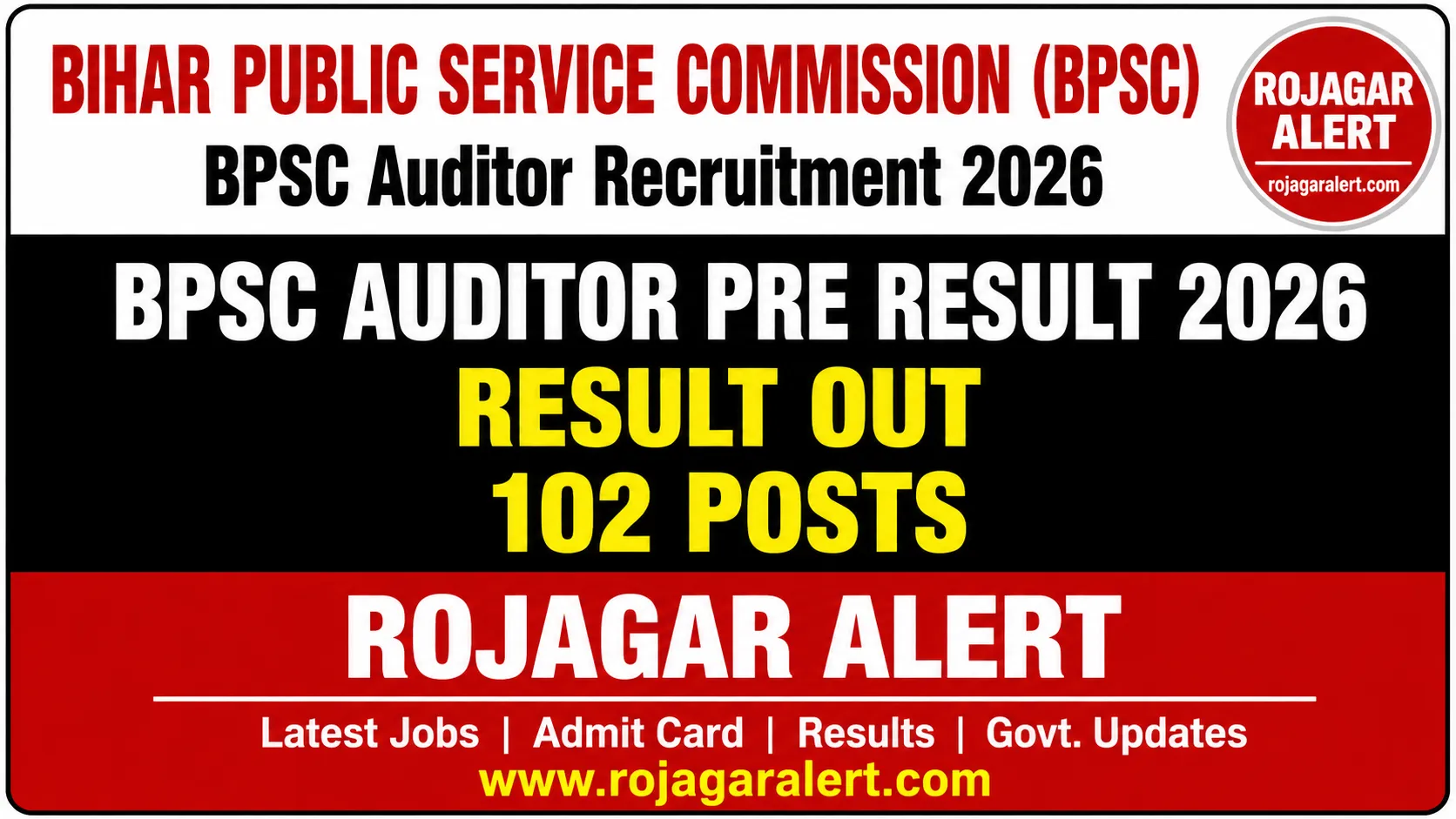 Bihar BPSC Auditor Pre Result 2026 – Out, Check Result PDF 2 Bihar BPSC Auditor Pre Result 2026 Out – Rojagar Alert
