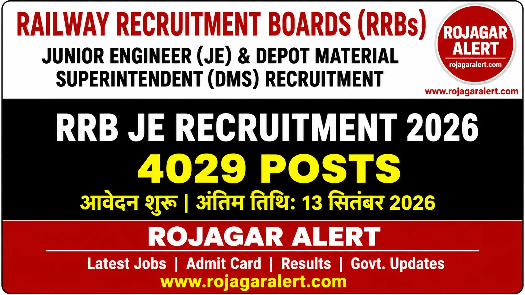 RRB JE Recruitment 2026 4029 posts