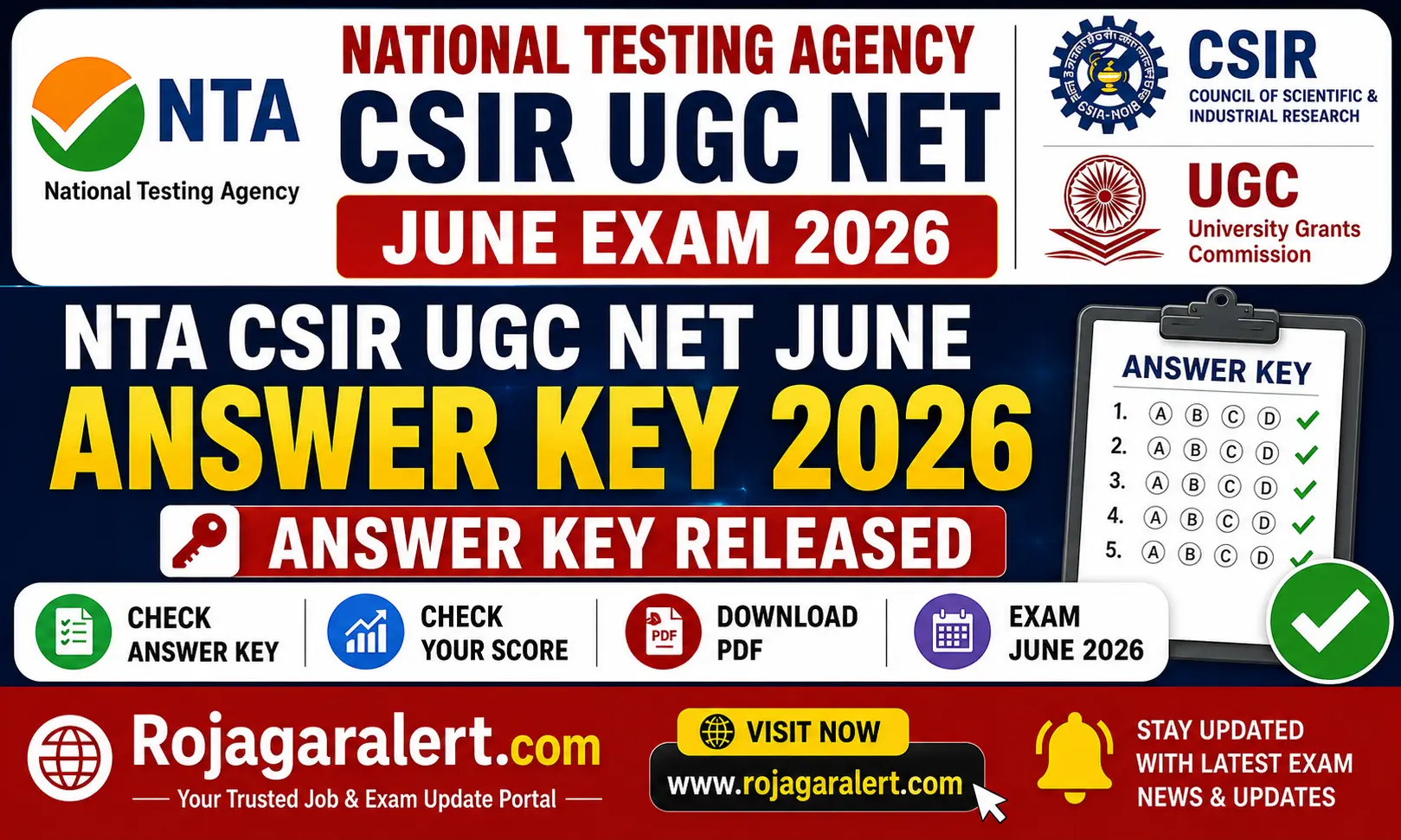 NTA CSIR UGC NET June Answer Key 2026 1 NTA CSIR UGC NET June Answer Key 2026