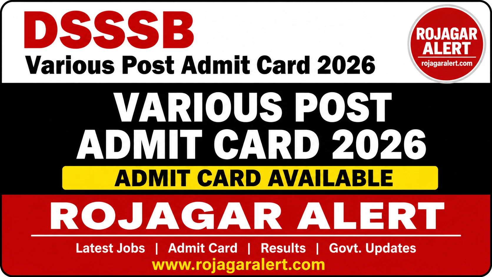 DSSSB Various Post Admit Card 2026