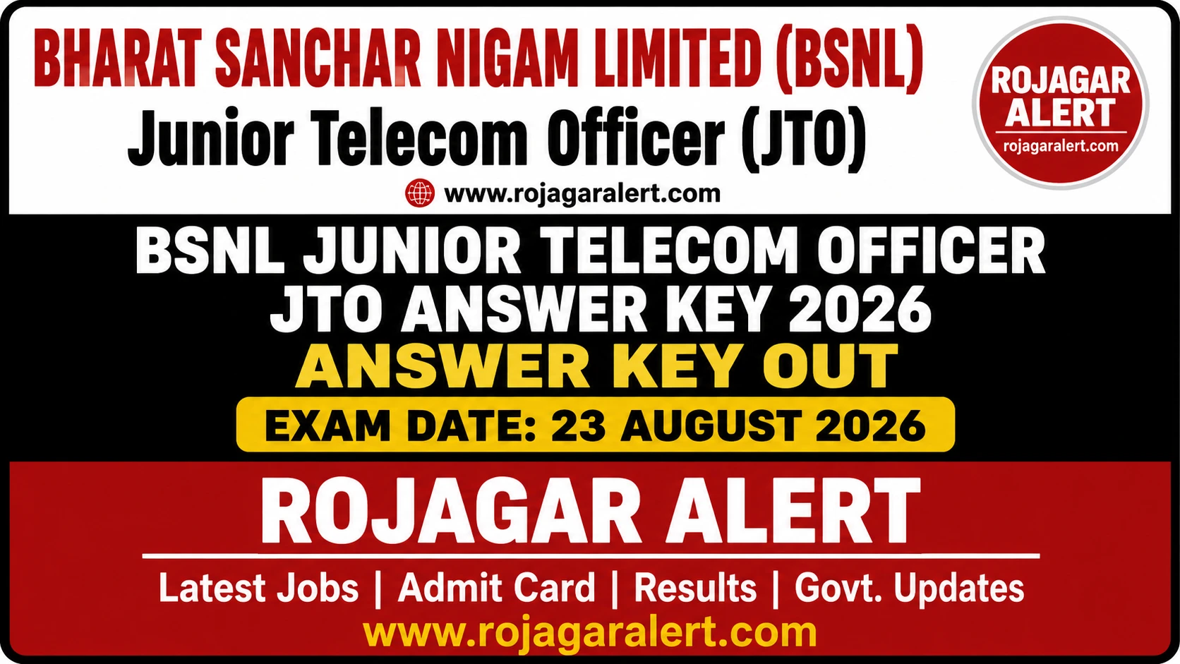 BSNL JTO Answer Key 2026 Out