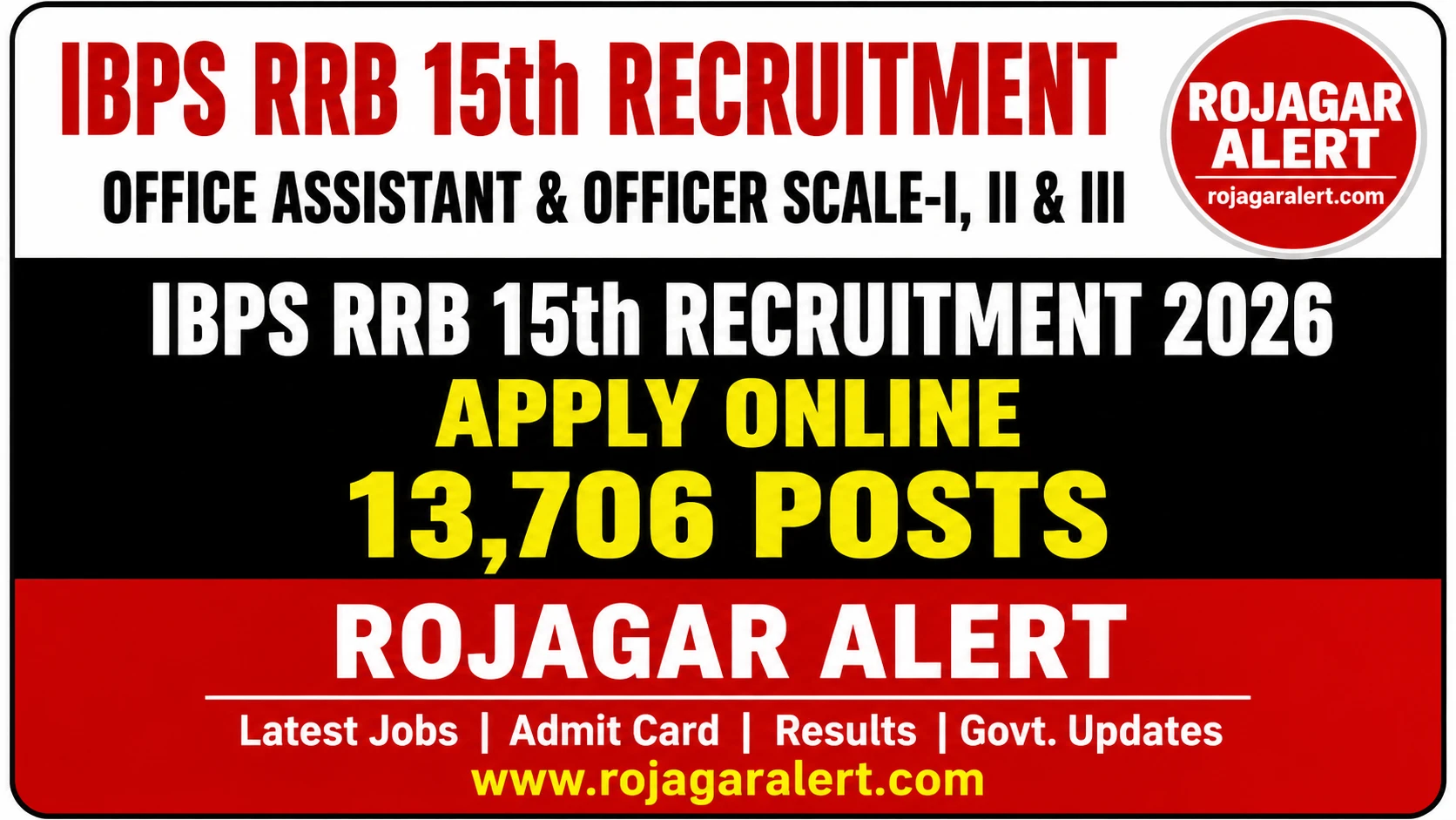 IBPS RRB 15th Recruitment 2026 13,706 Posts