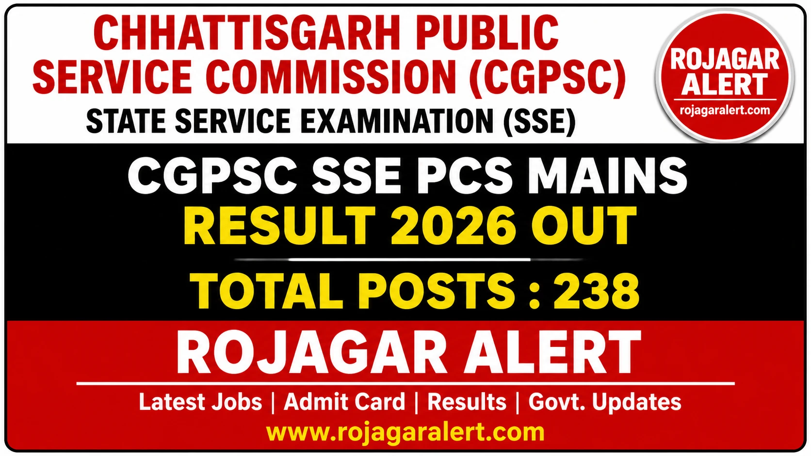 CGPSC SSE PCS Mains Result 2026 Out