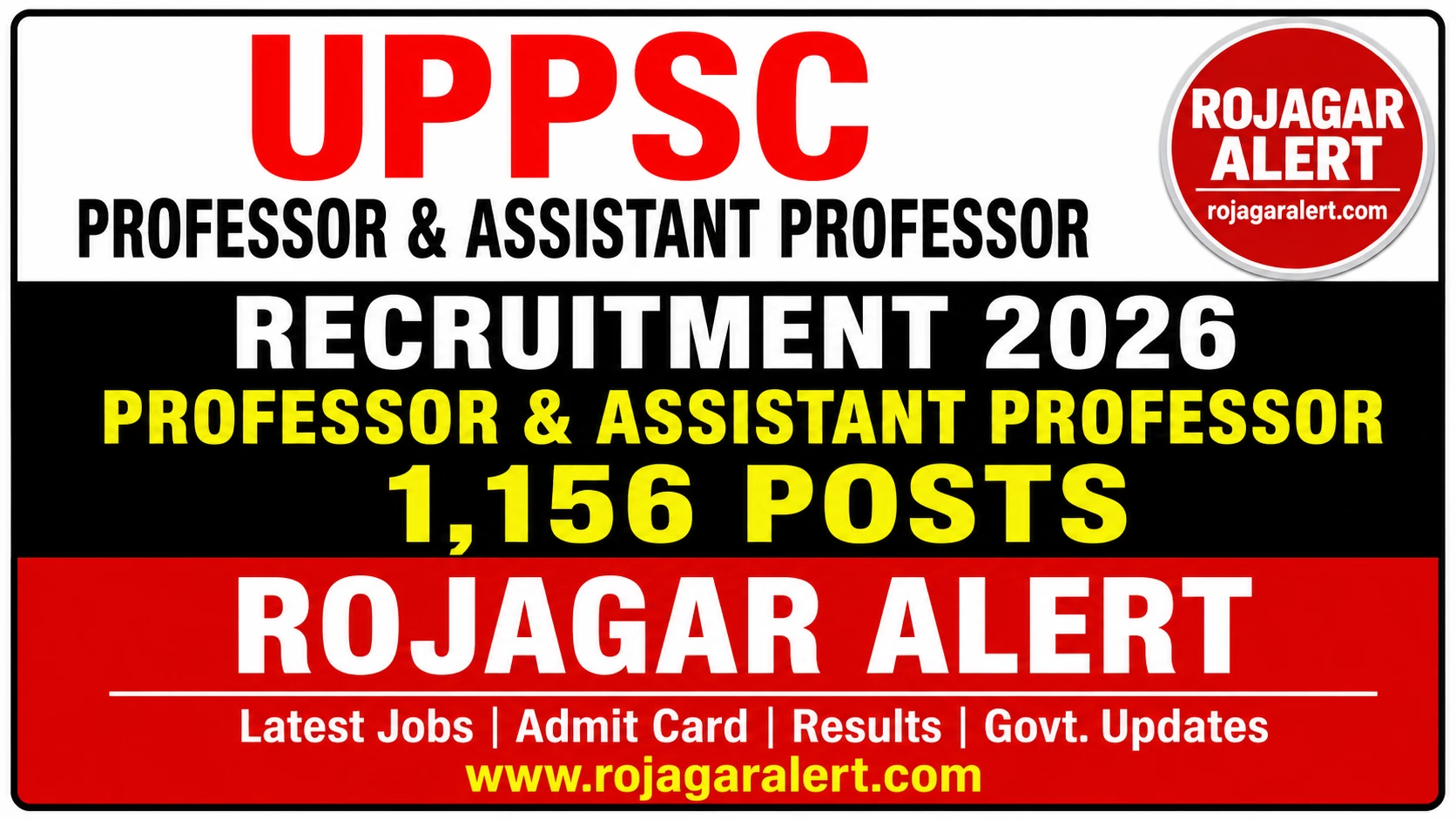 UPPSC Professor and Assistant Professor Recruitment 2026 1156 Posts