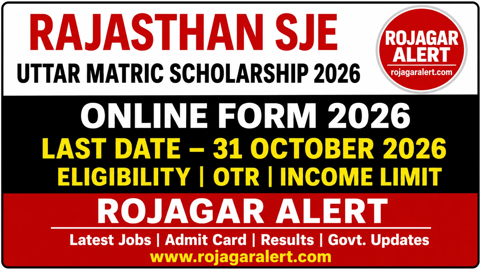 Rajasthan Uttar Matric Scholarship 2026 Online Form