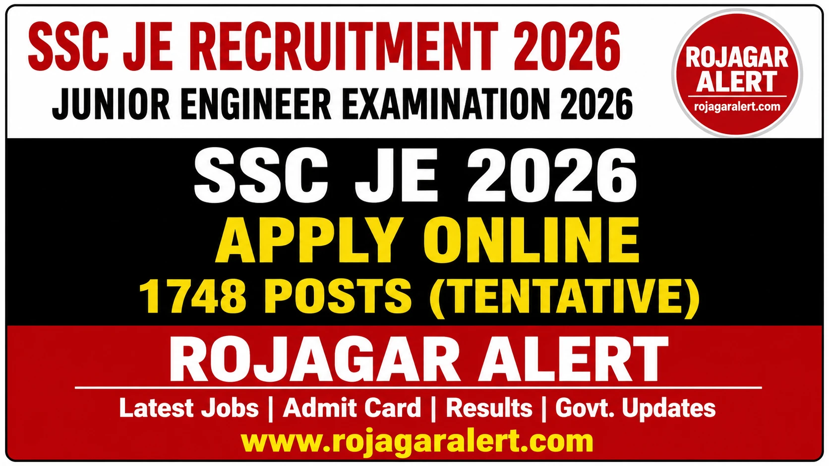 SSC JE Recruitment 2026 – 1748 Junior Engineer Posts