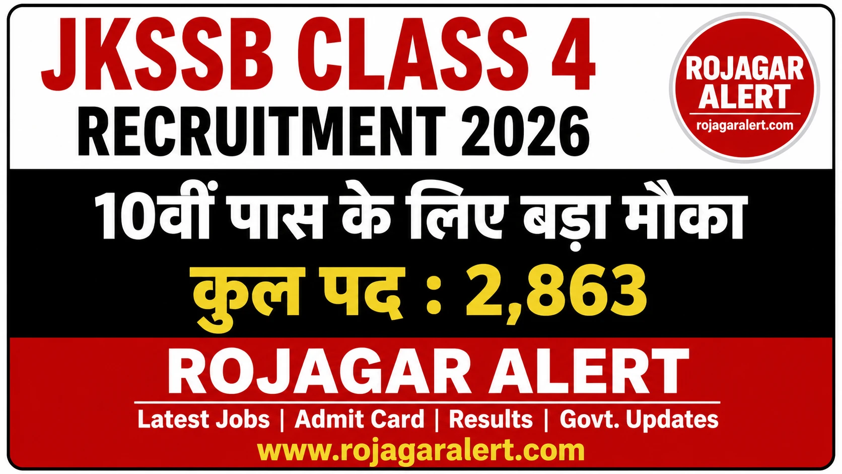 JKSSB Class 4 Recruitment 2026 – 2863 Class IV MTS and Sanitation Worker Posts