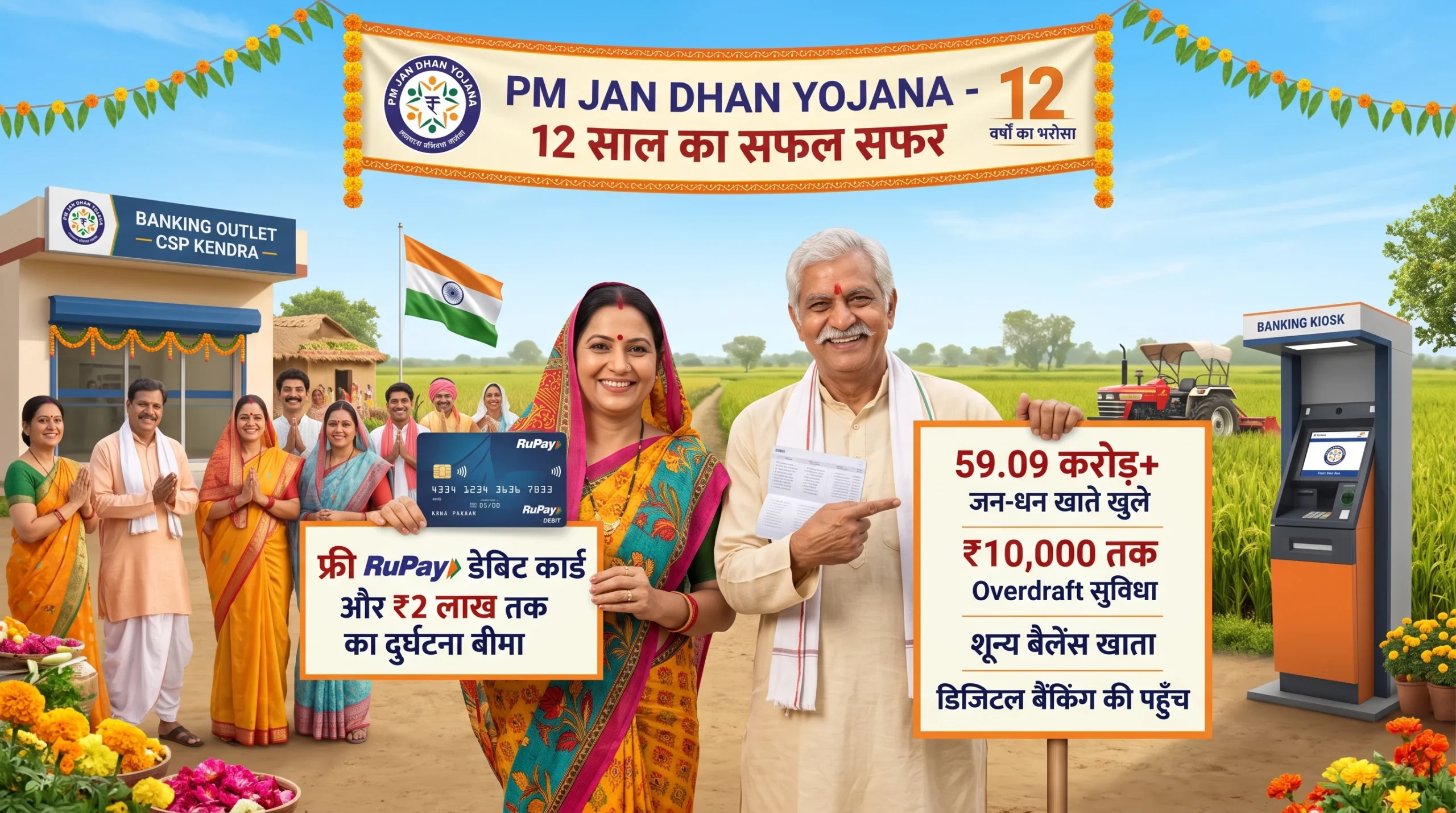 PM Jan Dhan Yojana 2026 – 59.09 करोड़ खाते और ₹10,000 तक Overdraft