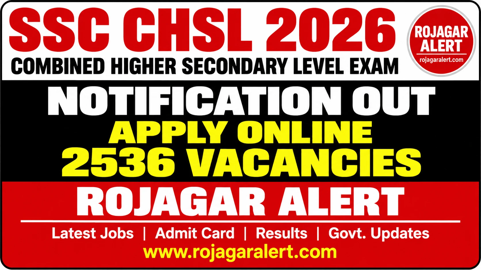 SSC CHSL Recruitment 2026 2536 Vacancies Apply Online