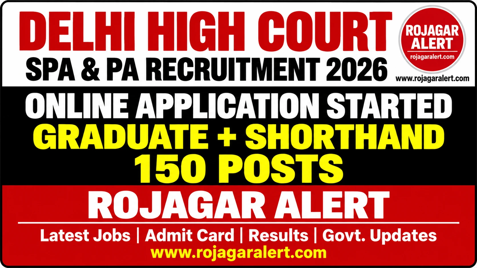 Delhi High Court Recruitment 2026 for 150 SPA and PA posts